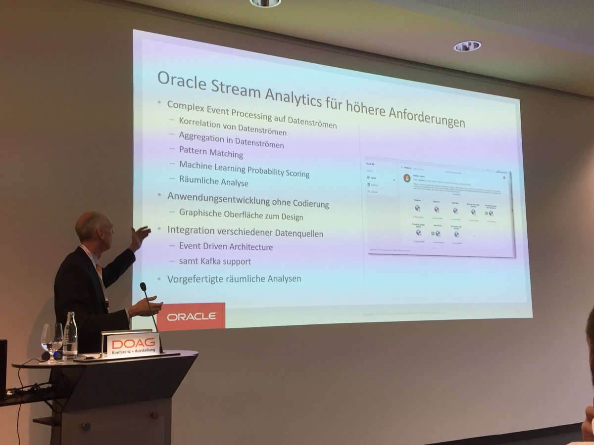 kpatenge's tweet photo. #DOAG2017 Räumliche Analysen auf Datenströmen #OracleStreamAnalytics @SpatialHannes @oscars_sa #AirportLiege https://t.co/fFQQW8KngM