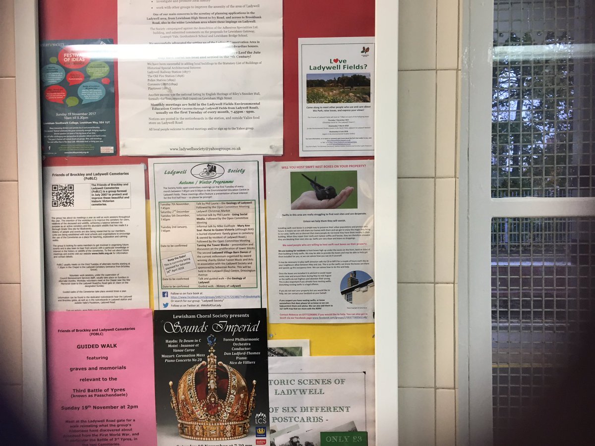 In case you hadn't noticed - there's a notice board in Ladywell station with all the local and community news. Take a glance!