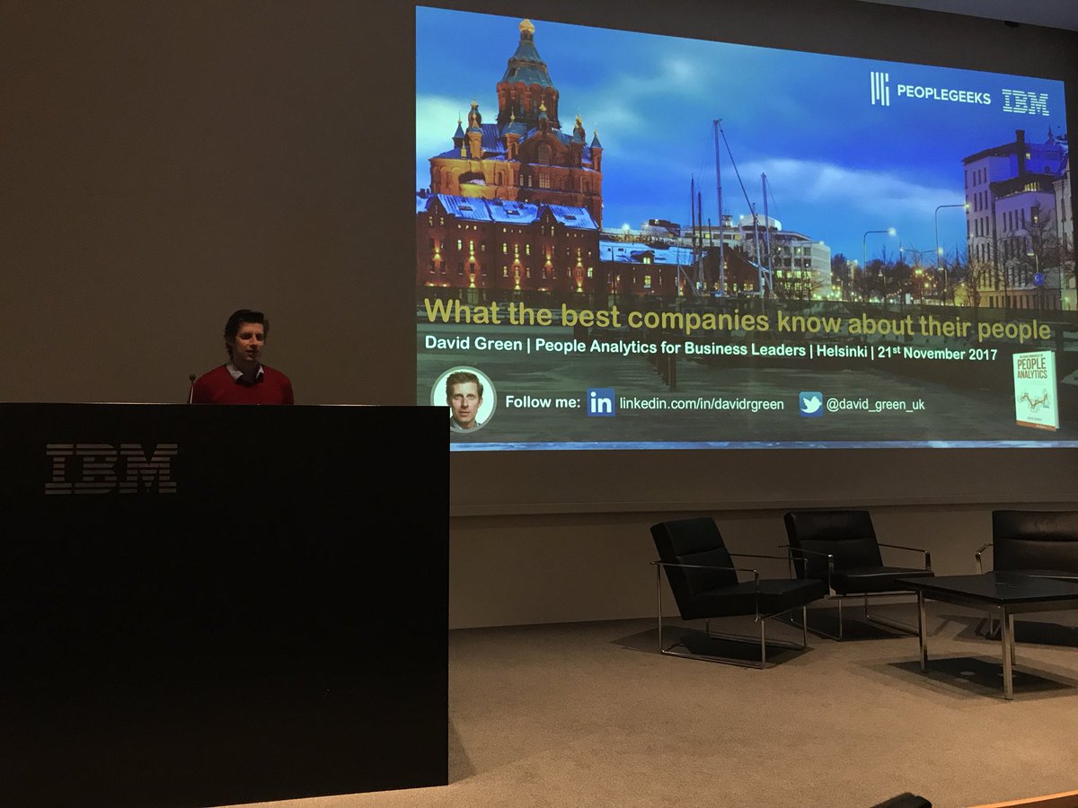 ToivoVaje's tweet photo. @david_green_uk giving a keynote about What the best companies know about their people. #pplgeeks #analytics #PeopleAnalytics #DataDriven https://t.co/VSbJhrSf3s