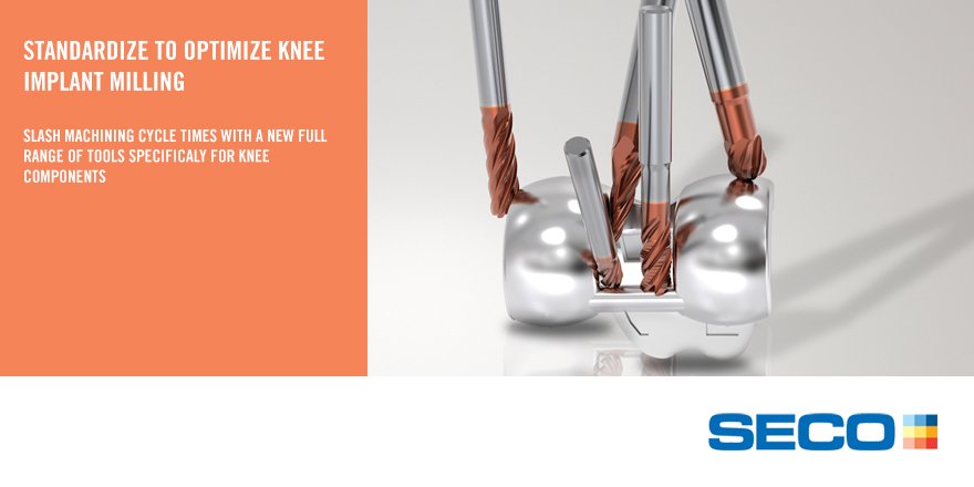 SecoToolsIN's tweet photo. Slash machining cycle times with a new full range of tools specifically for knee components. #SecotoolsIN Click here https://t.co/25pzoujFVq for more details. https://t.co/OWVr627dF0