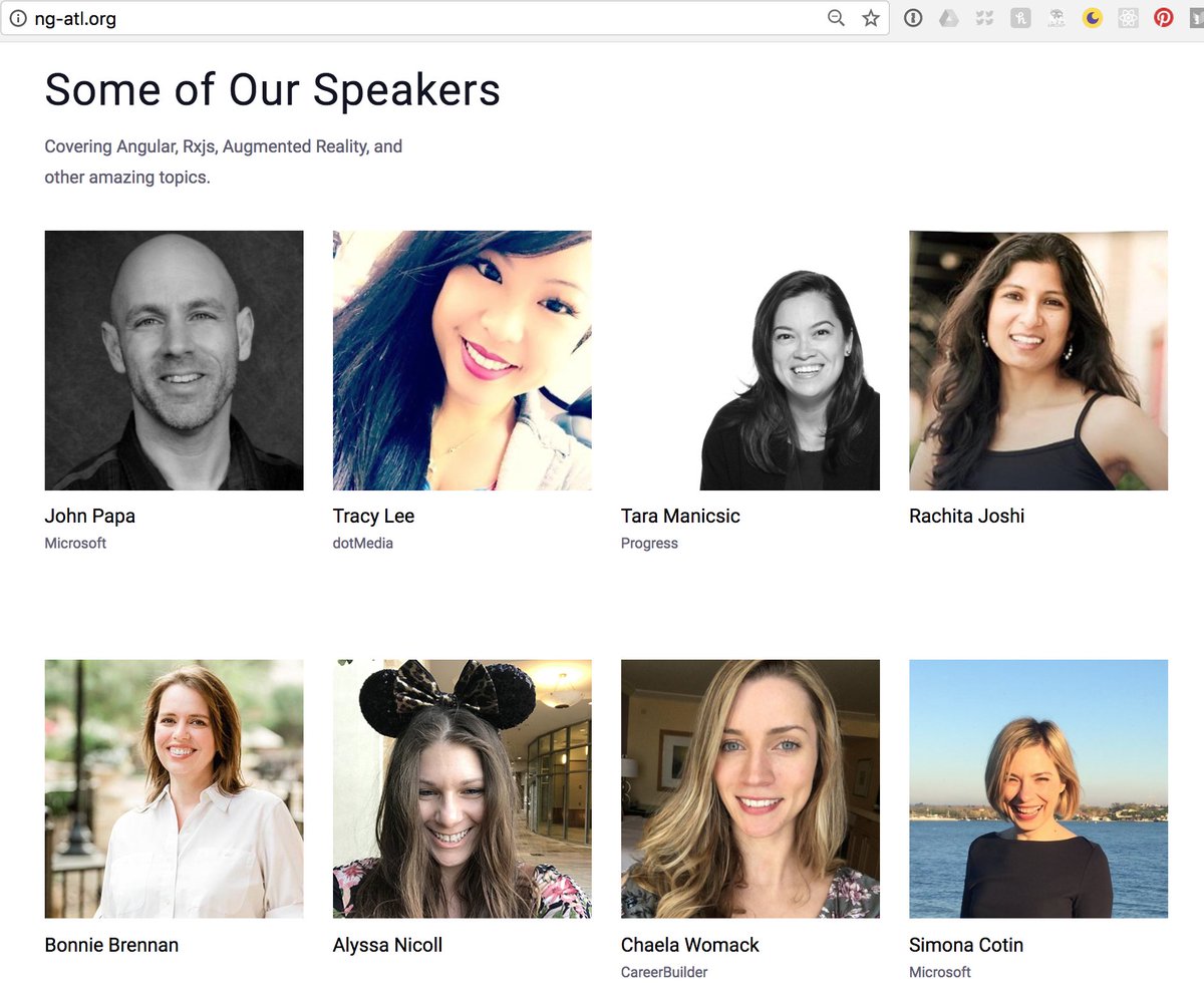 Awww check out this awesome screenshot from @ngatlanta speakers list! 

Love seeing @tzmanics <a href="/simona_cotin/">Simona Cotin</a> <a href="/bonnster75/">Bonnie #ngMom 💕</a> <a href="/AlyssaNicoll/">Alyssa Nicoll</a> <a href="/chawomack/">Chaela Womack</a> and <a href="/John_Papa/">John Papa</a> on this list! #fempire #ngatlanta #ngatl 

Come hang with us in ATL in Jan #angular <a href="/angular/">Angular</a>