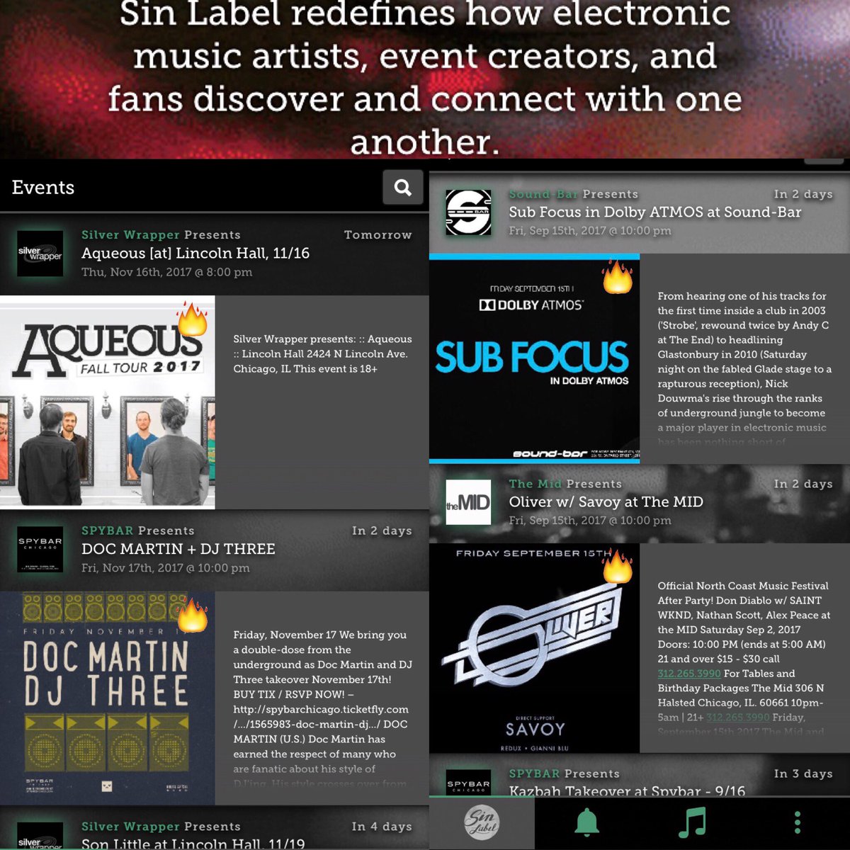 SinLabel's tweet photo. Download the @sinlabel app in the App Store to find out about Chicago events. If you interact with those events you could win free tickets! #sinlabel #techno #events #chicagoevents #chicagohousemusic #chicago #housemusic #apps #musictech #musicislife #musiclovers #musicforlovers https://t.co/4nXh7VfSgQ