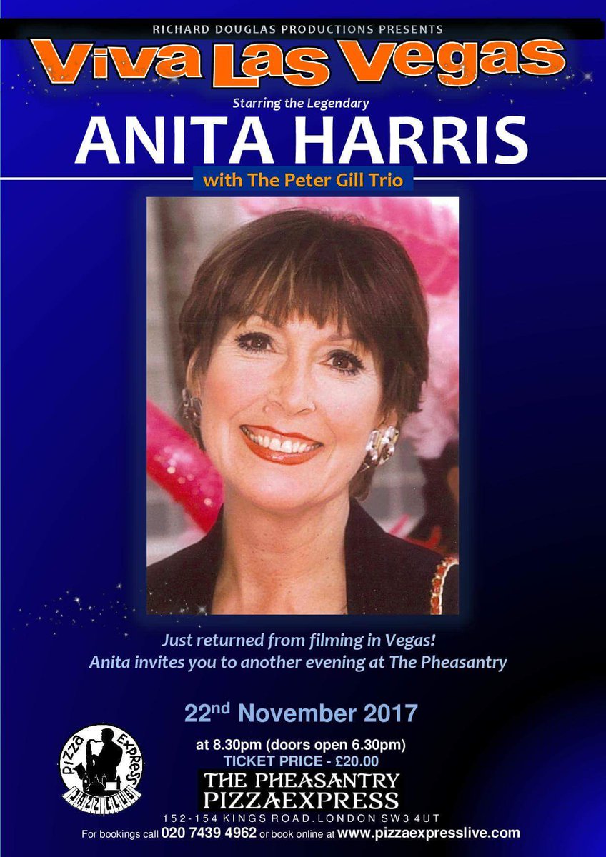 BOOK NOW - <a href="/AnitaHarrisFans/">Anita Harris Fans</a> <a href="/pizzapheasantry/">The Pheasantry</a> 22nd November - Doors open 7pm show starts 8:30pm - don't miss out on a fab evening #music #songs #fun