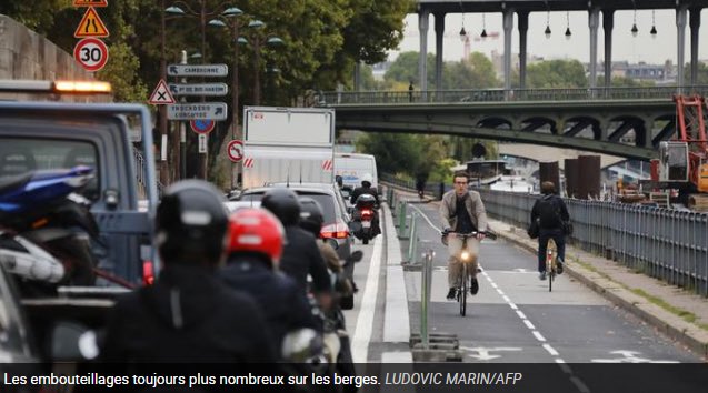 motardsidf's tweet photo. Pollution déplacée à l'est de la capital, augmentation du bruit, baisse d'activité chez les commerçants, retard des bus...Fermeture des voies berge, rapport accablant https://t.co/ypYJMQ1auh @Le_Figaro #MotardsIDF https://t.co/Lj5IvjhbA5