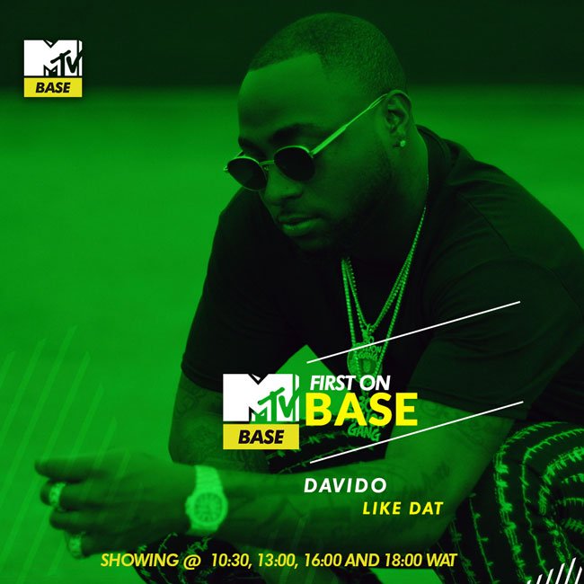 MTVBaseWest's tweet photo. #BaseTop5 || @iam_Davido coming through with that new video #LikeDat.
Tune in @ 10:30 WAT and tell us what you think!
#MTVBaseCh322 #MyLifeMyBase https://t.co/ZcOALIEnK2