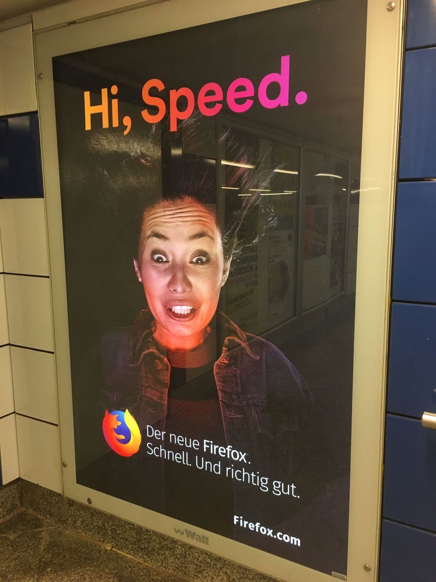 MozillaBerlin's tweet photo. Look at that: #FirefoxQuantum is taking over #Berlin!
Hi, Speed!
#fastforgood #dothefox @firefox_DE @firefox @mozilla https://t.co/3uZC6bbmxm