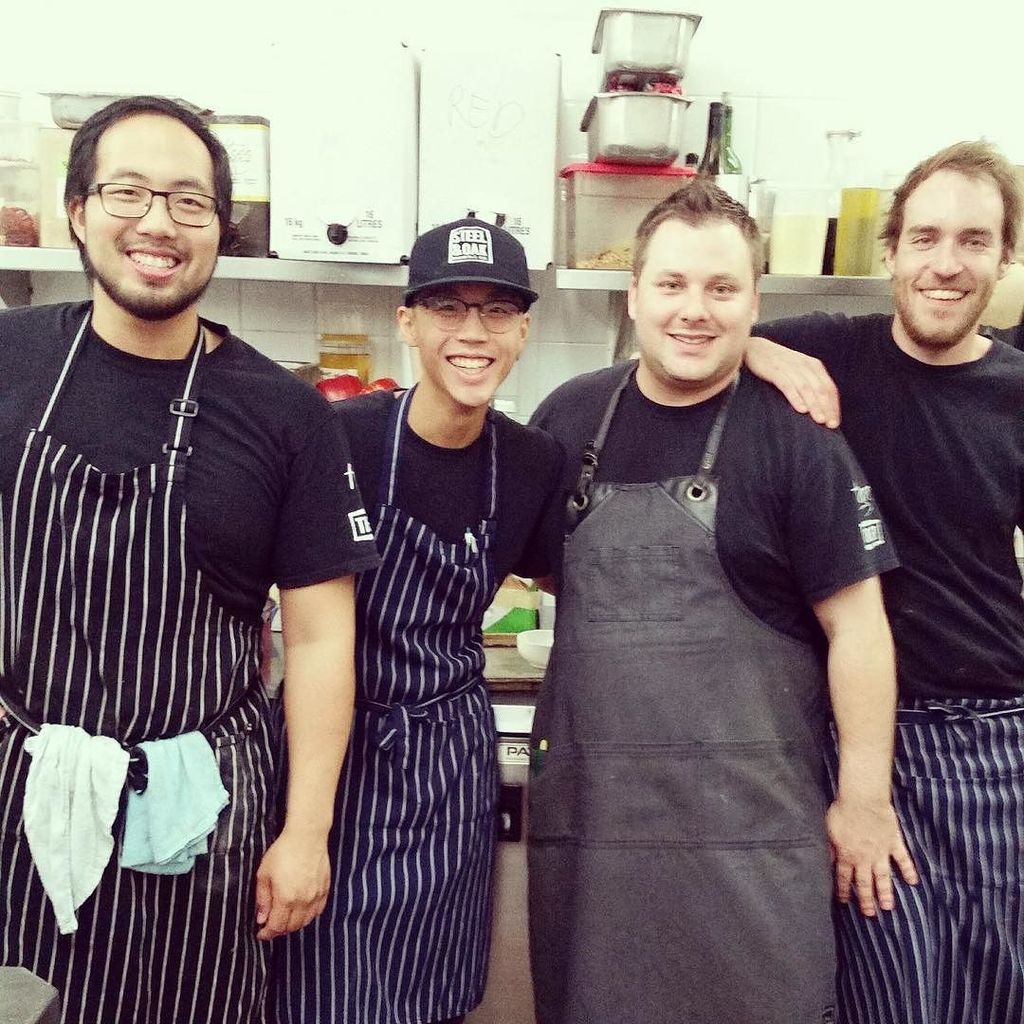 forageVancouver's tweet photo. Some of the faces behind our beautiful plates. Making everything from scratch is a lot of work and these guys make it look effortless all while cracking jokes. forage would not be the same without you. #fiveyearsofforage #cheflife #weamaze #babealert https://t.co/8G0v3cxEZC