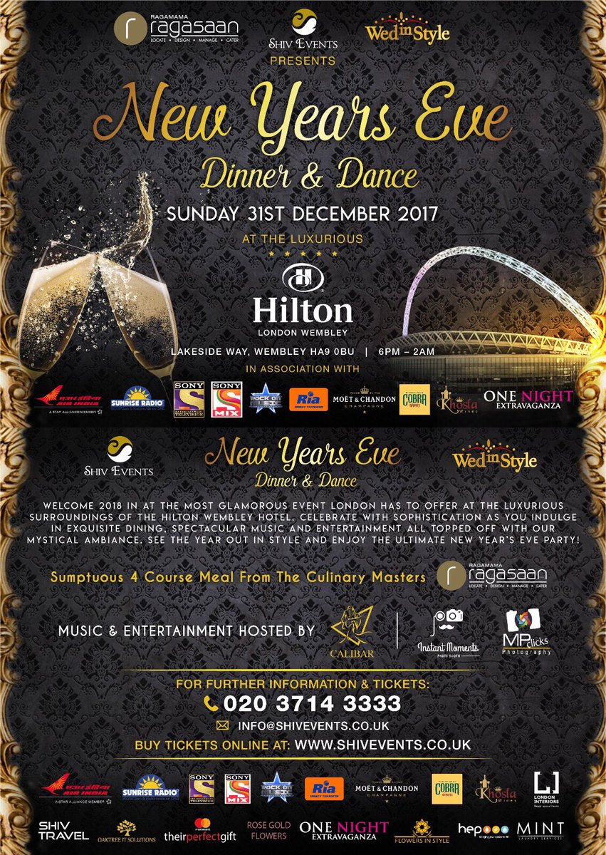 For the biggest party night of the year, we’ve got TWO fantastic events for you to choose from #nye #NewYearsEve2017 #wedinstyle #party