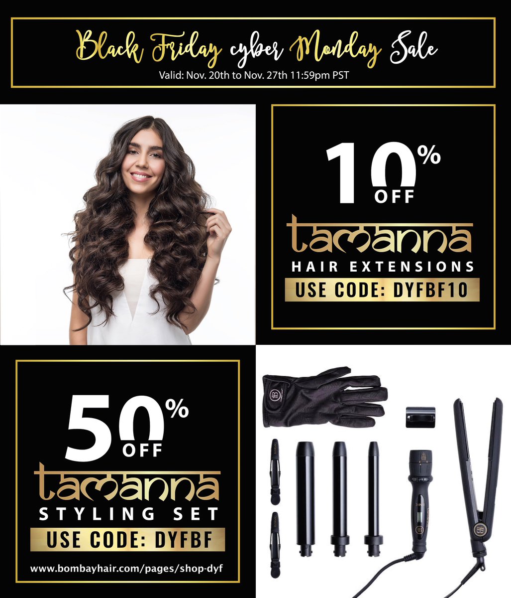 MY BIGGEST SALE OF THE YEAR STARTS NOW! SAVE UP TO 50% OFF MY HAIR STYLING COLLECTION AT bombayhair.com/pages/shop-DYF (see flier for details)