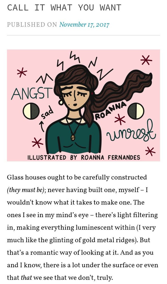 RoannaFernandes's tweet photo. Hi, I’m doing this again for #SouthAsianWriters! I’m Roanna, I love writing as much as I enjoy creating/drawing etc. (Conjuring personal essays and short stories are my favourite ways of employing the tools of the trade!) https://t.co/BCGrlsOrBG