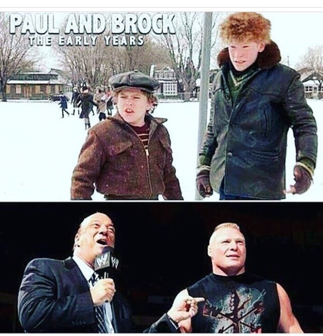 xxjessabugxx's tweet photo. Omg who did this Lmfao #paulheyman #brocklesnar #funny #scutfarkus #groverdill #achristmasstory #achristmastory #wwefangirl #wwe #wrestlingfangirl #zackward #yanoanaya #beforeandafter https://t.co/g69OkX8P03