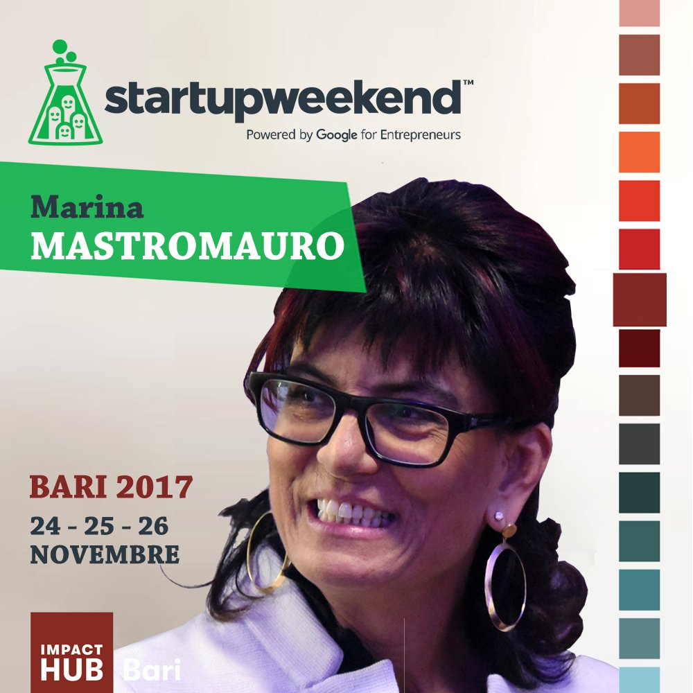 📢Continuiamo a conoscere i GIUDICI di Startup Weekend Bari 2017!
Vi presentiamo Marina Mastromauro, Amministratore Delegato <a href="/Granoro/">Granoro</a>  Per partecipare clicca qui: goo.gl/6bq6JE