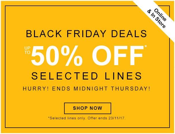 Black Friday Deals are here! 🙌🙌🙌
Up to 50% off selected lines
👇👇👇
buff.ly/2z7uoyI
Offer ends Midnight 23/11/2017
(*While stocks last. See website for T&amp;C's)