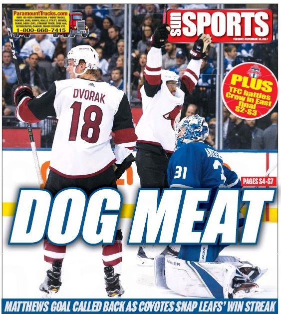 Win streak halted as Maple Leafs "get what they deserve" from lowly Coyotes. Via <a href="/sunhornby/">Lance Hornby 🇺🇦🇨🇦</a>. ow.ly/kbsk30gIC9U