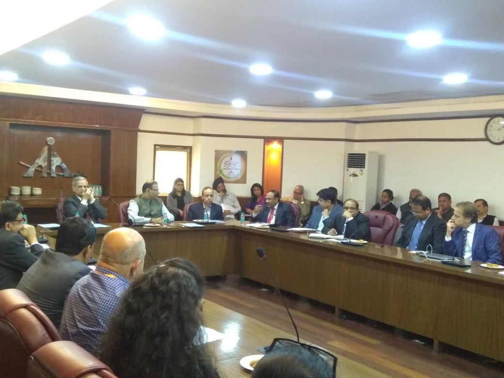 DGILFIAviation's tweet photo. Briefing at the "Stakeholder Consultation Meeting on Airsewa" chaired by Mr Jayant Sinha, Hon'ble MoS, MoCA in the presence of Mr R N Choubey, Secretary, MoCA and other Stakeholders including the senior officials from AAI, DGCA, CISF, BCAS, Airports, Airlines, Immigration etc https://t.co/pol9C8B67d