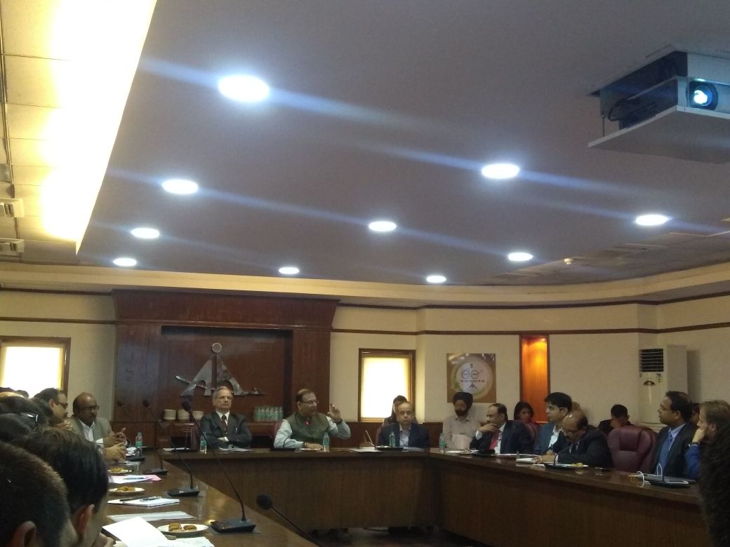 DGILFIAviation's tweet photo. Briefing at the "Stakeholder Consultation Meeting on Airsewa" chaired by Mr Jayant Sinha, Hon'ble MoS, MoCA in the presence of Mr R N Choubey, Secretary, MoCA and other Stakeholders including the senior officials from AAI, DGCA, CISF, BCAS, Airports, Airlines, Immigration etc https://t.co/pol9C8B67d
