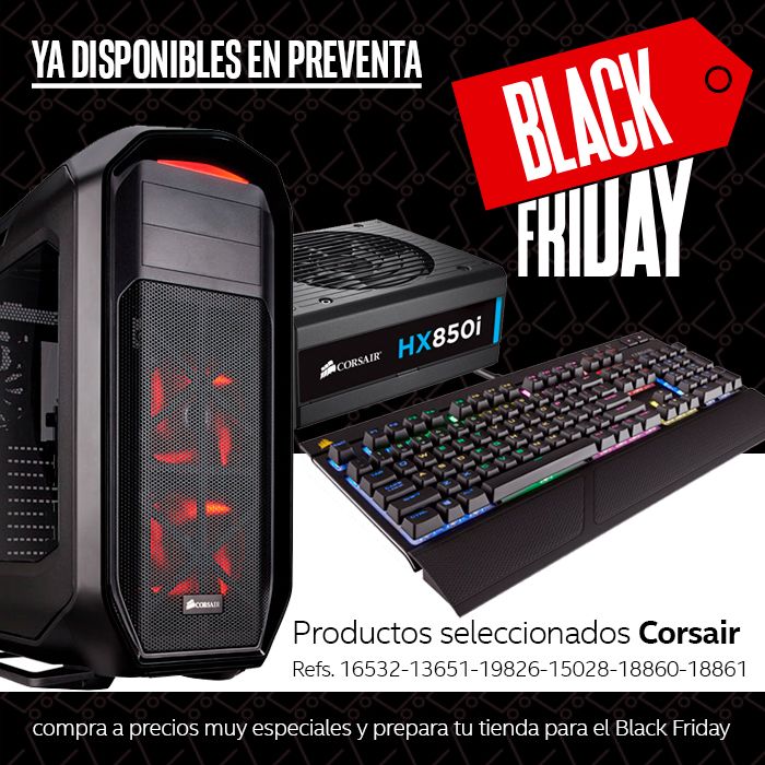 aseuropa's tweet photo. 😎 Ya disponible en preventa: Productos seleccionados de @CorsairSpain ▶️ https://t.co/FHQhDHSnT7 ¡Unidades limitadas!
⚫ Más productos en Black Friday ▶️ ▶️ https://t.co/JOn656zeFV #BlackFriday #Corsair #Strafe #Graphite #H80i #AX860 #HX850i https://t.co/BowiGZeR5O