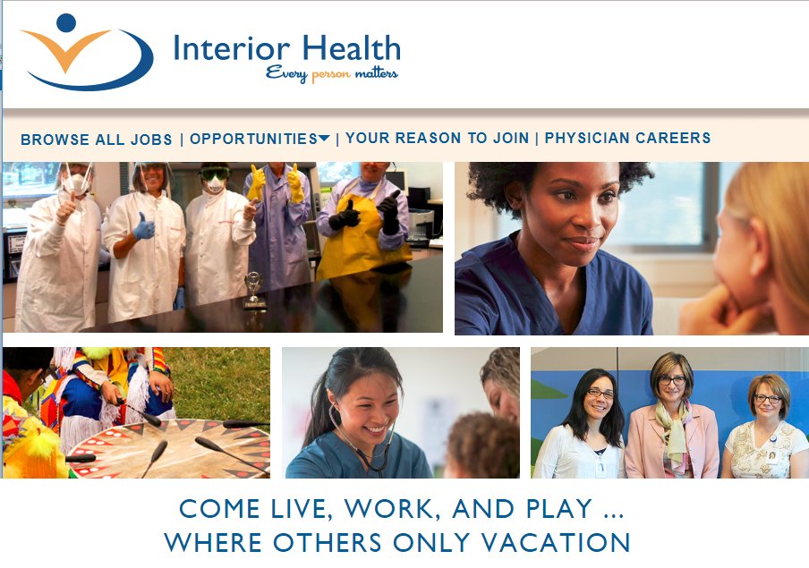 Careers at IH. We're looking for people who want to make a difference. Hiring for a variety of positions. interiorhealth.ca/Careers/Pages/…