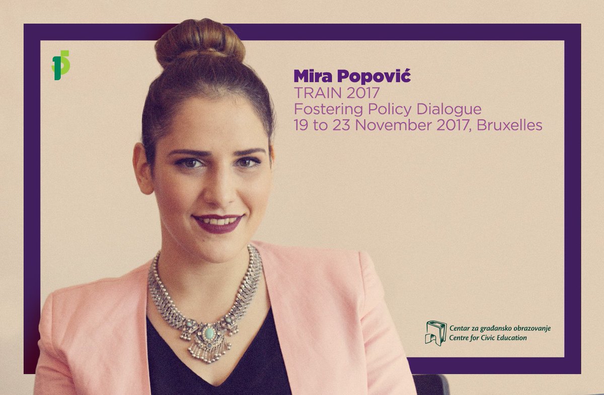 CGOCCE's tweet photo. Naša Mira Popović učestvuje u Fostering Policy Dialogue seminaru koji se od 19. do 23. novembra održava Briselu u sklopu #TRAIN2017 programa. https://t.co/2L0n5AP7Am