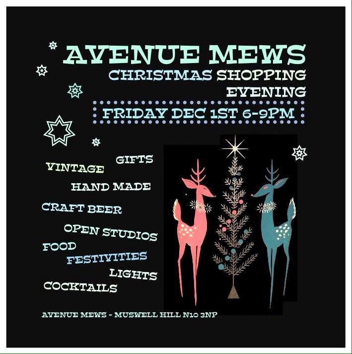 AvenueMewsN10's tweet photo. Kick start the festive season on 1 Dec 6-9pm for Xmas shopping, cocktails and craft beer on the Mews! #MuswellHill https://t.co/o9C8b6BNrO