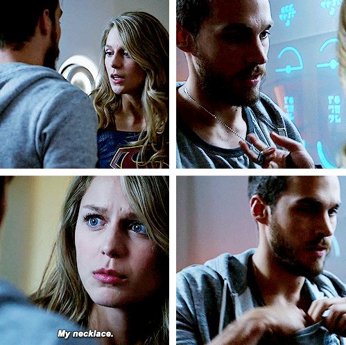 chris_woodsKP's tweet photo. Mon-El still wears Kara's necklace #Supergirl #MonElReturns #Karamel https://t.co/VtZjRbejYg