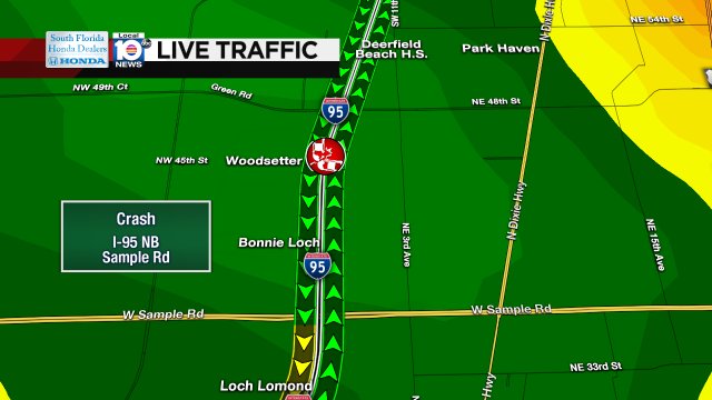 Crash on I-95 NB at Sample Rd #traffic https://t.co/9e8Z72zXIk