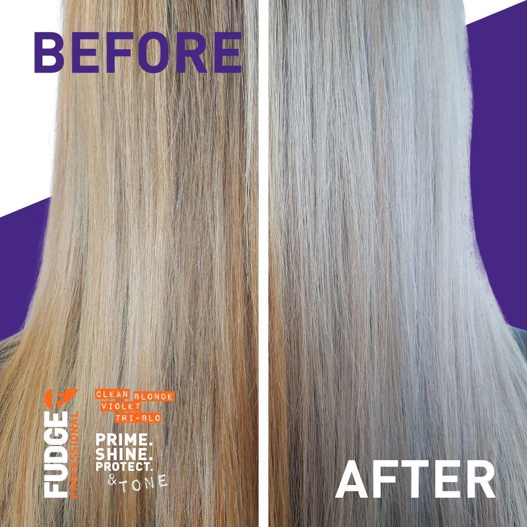 Salon Bon on Twitter: "Blondes, meet your new best friend - Fudge Violet Toning Shampoo at Salon Bon Bon removes unwanted yellow and brassy tones, maintaining brilliant blonde! Get an