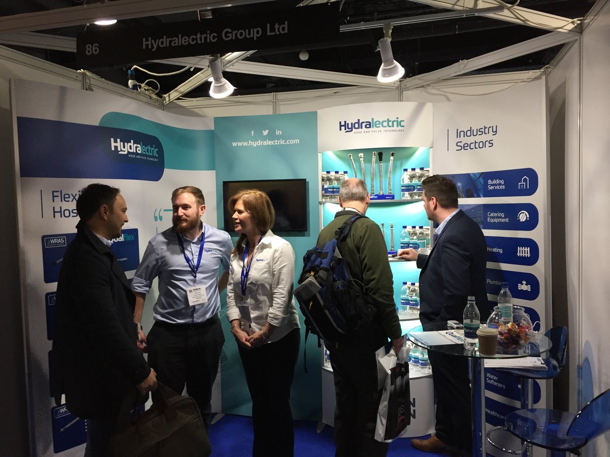 Hydralectric's tweet image. Reminiscing about the best @PhexShow yet! Here's the #Hydralectric team interacting with the #exhibition visitors  😃 See you all at the next one!  #events #stamfordbridge #chelsea #plumbing #heating #building #tradeshow