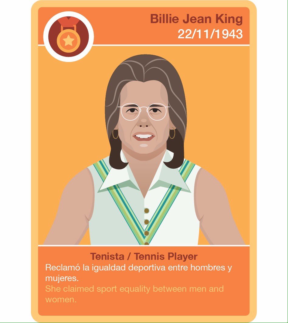 BearandCactus's tweet photo. @BillieJeanKing inspiradora y luchadora por los derechos de las mujeres. Forma parte de nuestro juego de cartas #sisterhoodthegame participa para conseguirlo en https://t.co/tiQfYhJMlo
Gracias! https://t.co/OahUyi4sY8