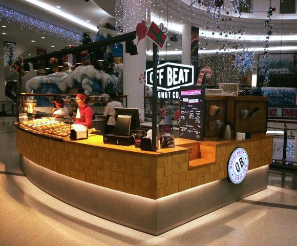 Visit the brand new <a href="/OffbeatDonuts/">Offbeat Donuts</a> in <a href="/JervisSC/">JervisShoppingCentre</a>. Design concept by <a href="/ExhibitDesignGr/">Exhibit Design</a>. Offbeat have also just released their Christmas donut range! offbeatdonuts.com #ChristmasIsComing #OffbeatDonuts #Christmas2017 #Donuts #RetailDesign #ExhibitDesign