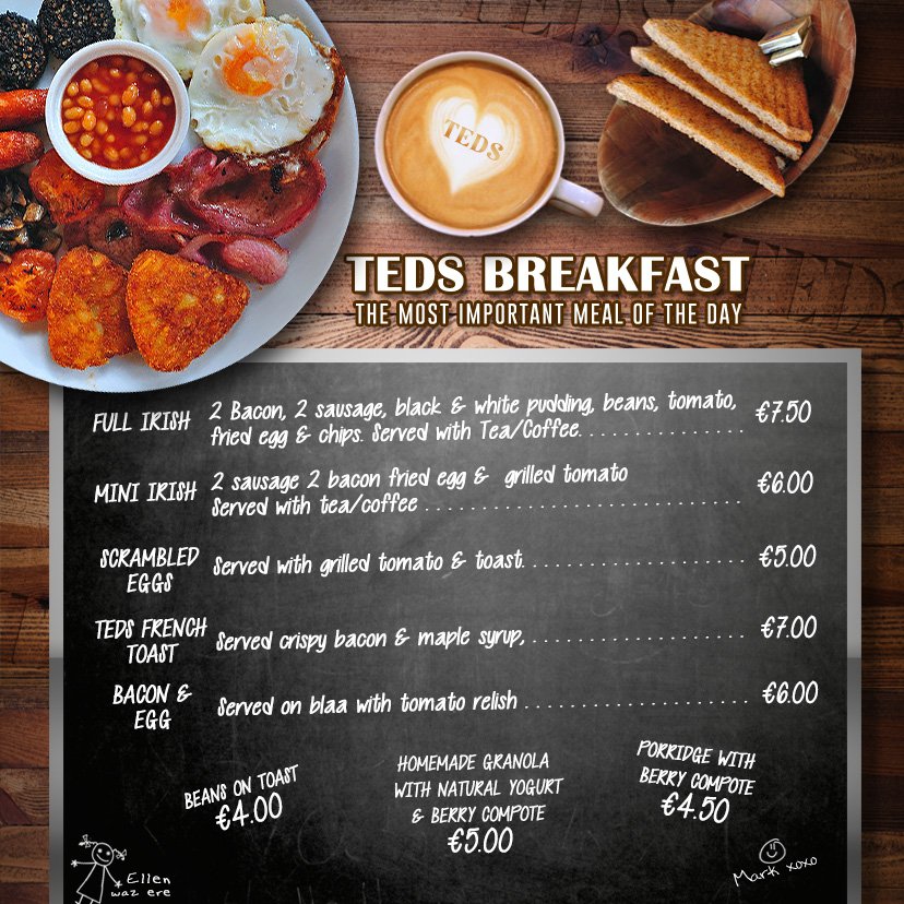 tedsvenue's tweet photo. It's a cold wet day outside.... so start it right with TEDS Breakfast... #tedsbreakfast #limerick #startthedayright #feedme https://t.co/sp5PMsyMGL