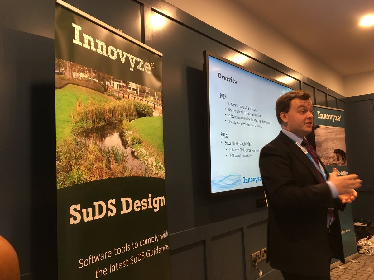 Pete4suds's tweet photo. Max @innovyze presenting on What’s New in MicroDrainage in Dublin to help deliver SuDS schemes https://t.co/JxgygcPkgb