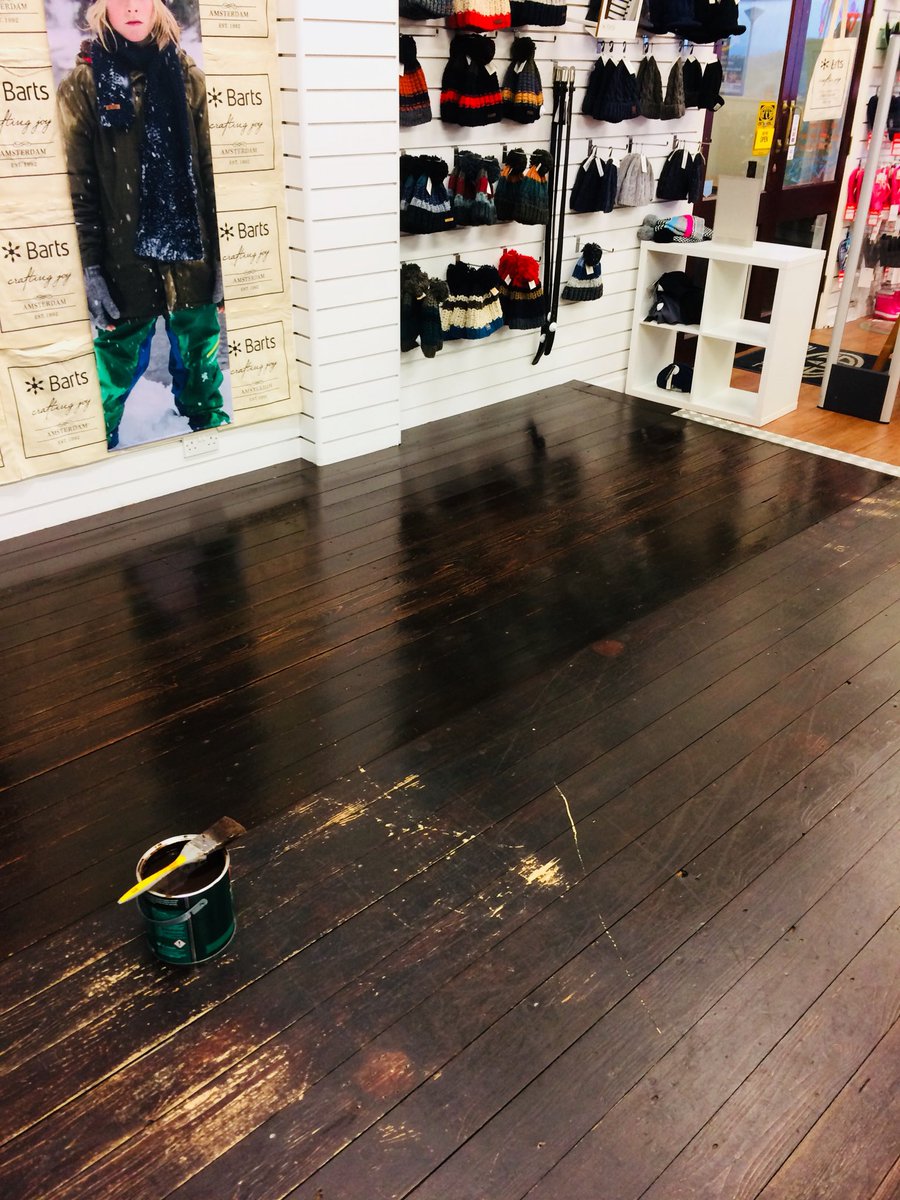 OffshoreCroyde's tweet photo. Another day, another floor (and one more to go!), think this one might take 2 coats 😬#whatwedoinwinter #gettingreadyfornextseason https://t.co/EJNLyYNk4c