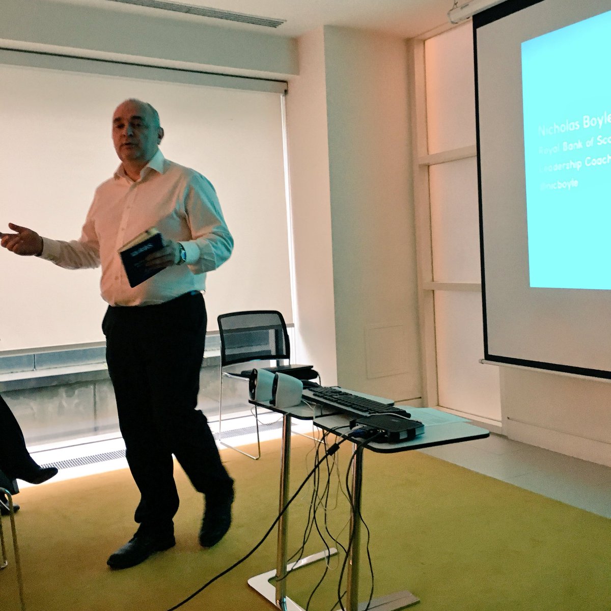 clare1208's tweet photo. @nicboyle @RBS leadership coach talking about customers “always ask for feedback; act on it, don’t react” #RoyalBankMeetUp #entrepreneurs #KnowYourCustomers https://t.co/mgALJqbLnu