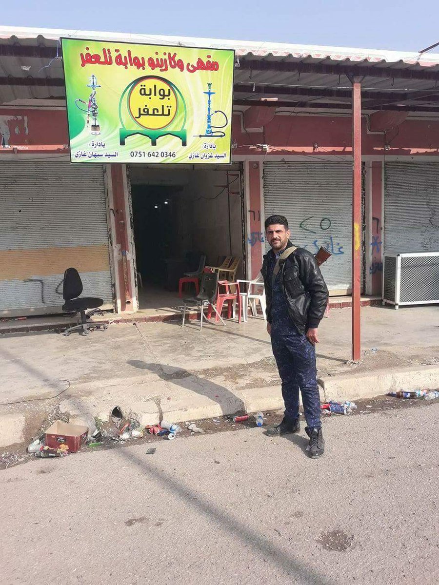 talafargate's tweet photo. افتتاح مقهى وكازينو بوابة تلعفر في شارع الإطفاء مقابيل مديرية بلدية تلعفر ، وتعتبر اول محل للنركيلة تفتتح في مدينة تلعفر بعد تحريرها من سيطرة داعش الارهابي

#بوابة_تلعفر https://t.co/5LBN1xTaIW