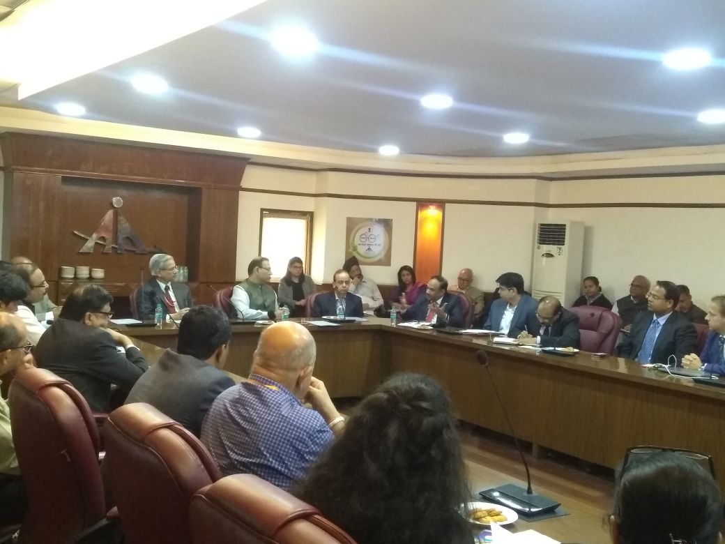 APAIIndia's tweet photo. Briefing at the "Stakeholder Consultation Meeting on Airsewa" chaired by @jayantsinha ,Hon'ble MoS, Ministry of Civil Aviation in the presence of Mr R N Choubey, Secretary, Ministry of Civil Aviation,GoI including the senior officials from AAI, DGCA, CISF, Airports, Airlines, etc https://t.co/9rPvhNRFCP