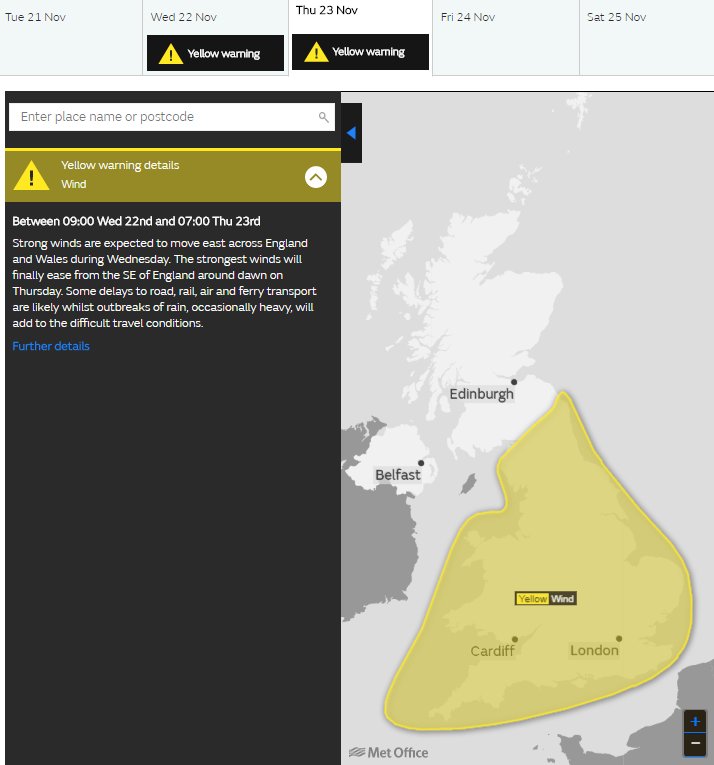 A yellow severe weather warning for #wind has been issued for Wednesday and Thursday: bit.ly/WxWarning. Stay #weatheraware <a href="/metofficeuk/">Met Office - UK</a>