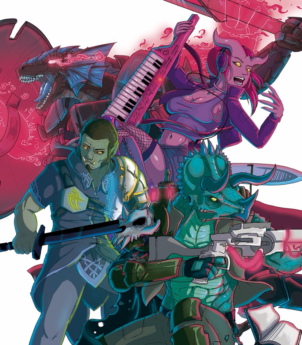 LluisAbadias's tweet photo. Thing is comming along great! mooving to the Code Warlock class.
hope you are enjoying these as much as @snickelsox and I do!
#rpg #tabletoprpg #retro #synthwave #80s #scifi #fantasy #dnd #pathfinder #starfinder #characterclasses #keytar #conceptart #posers #colors! https://t.co/jVU5yme1Z5