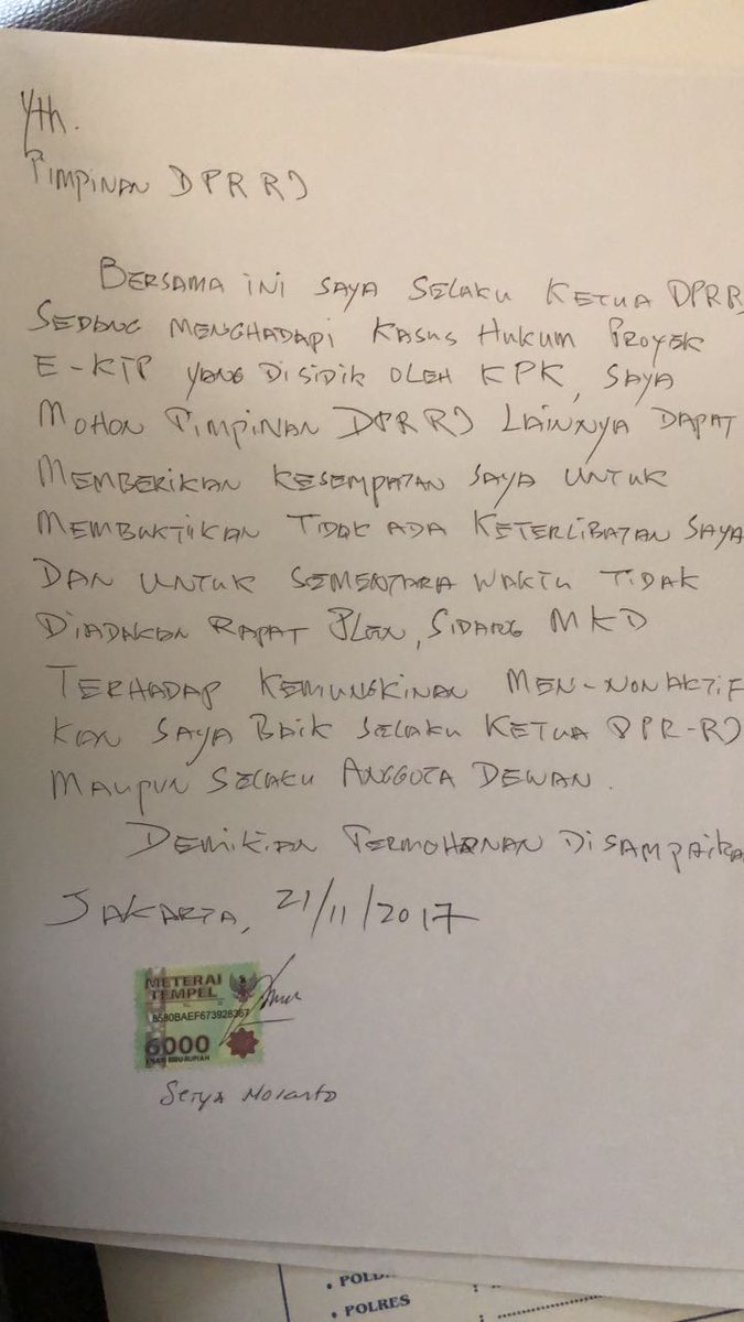 yunartowijaya's tweet photo. Berikut juga surat dari papa benjol ke pimpinan DPR... https://t.co/GatvzZH7pp