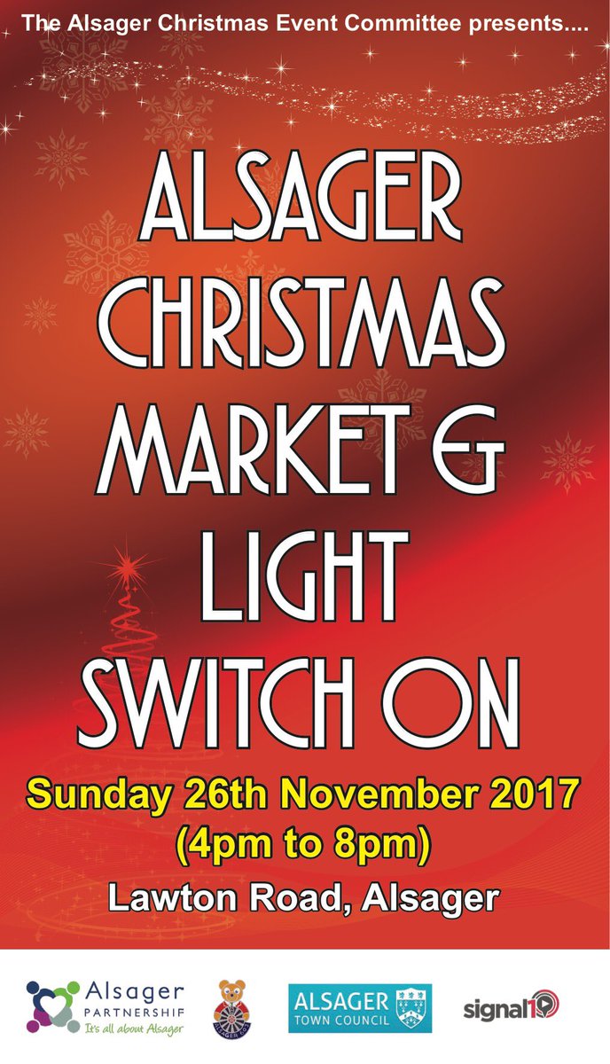 Super excited to have Signal 1 Presenter Sam Harper @orangejuiceard at this year’s Alsager Christmas Light Switch On @Signal1Official 🎄