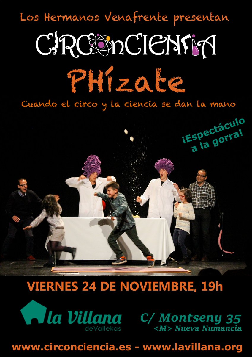 CirconCiencia's tweet photo. Este finde os podéis hartar de Circoncienciar!
#divulgación #ciencia #circo #Familia #humor #divulgacióndebase https://t.co/jYegS0sH4b