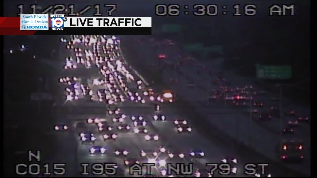 Broken down car on I-95 SB Express at NW 79th St #traffic https://t.co/x7mFTIe2kD