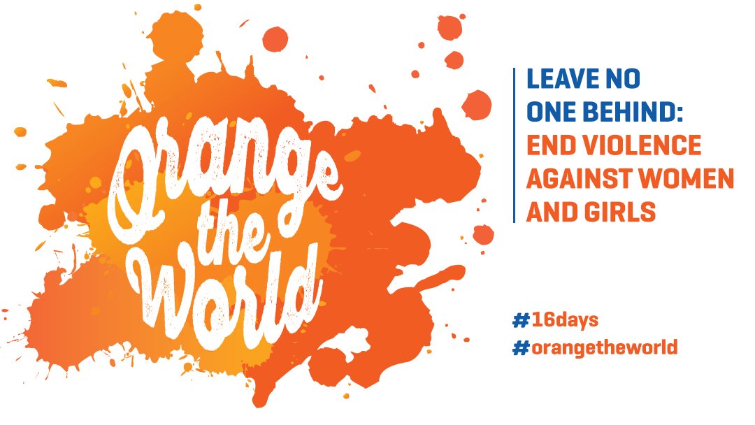 UN_Women's tweet photo. During the #16days of activism, we @SayNO_UNiTE to end violence against women. RT &amp; join us to #orangetheworld! https://t.co/VM7TGergde https://t.co/TOTc3Ol25A