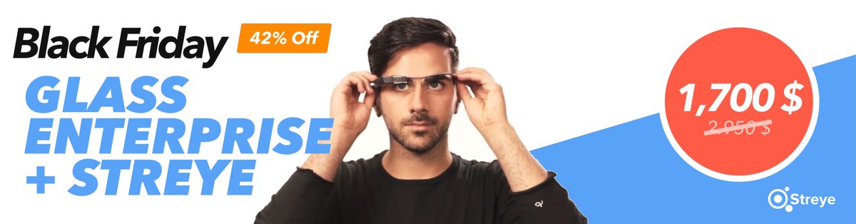 streye's tweet photo. #BlackFriday #CyberMonday are here. Only @streye could get it done. A special with #GlassEnterprise #WorkingWithGlass and our professional app suite for #StreamingLive #protocolmanagement #alerts #logistics Purchase directly at https://t.co/ONfUvUTjth https://t.co/wlK6w4RY2v