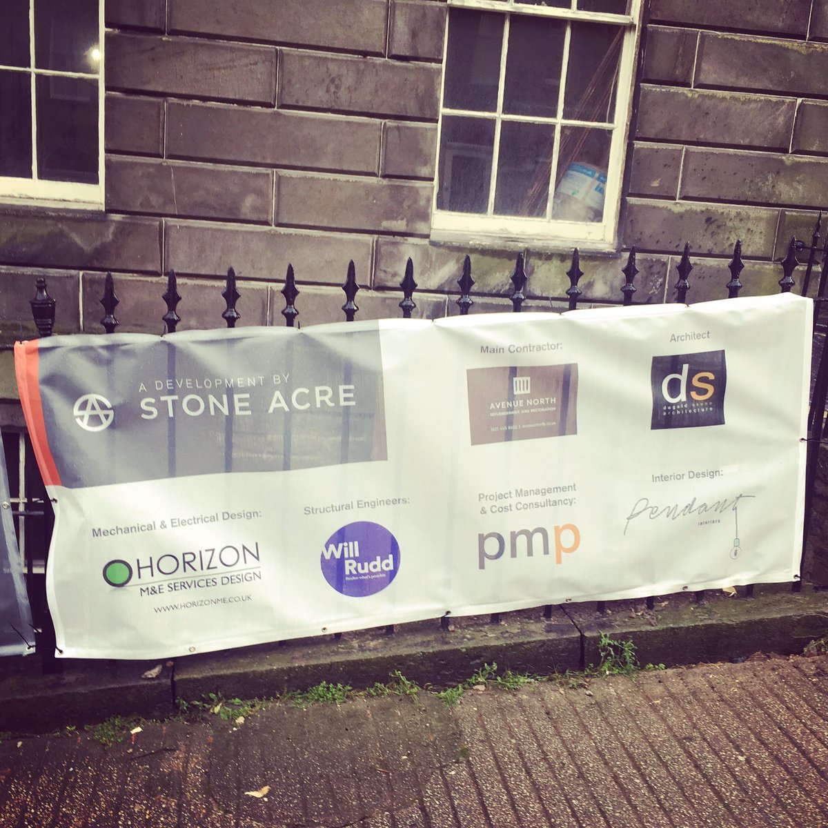 Exciting to see <a href="/DS_Arch/">DS Architecture</a> &amp; the rest of the team represented outside the Dublin Street project. The banner will be up on the scaffolding soon! #restoration #conversion #listedbuilding #townhouse #edinburgh #newtown <a href="/avenuenorthuk/">Avenue North</a> <a href="/pendantinterior/">Pendant Interiors</a> <a href="/StoneAcreEd/">Stone Acre</a> @ruddconsult