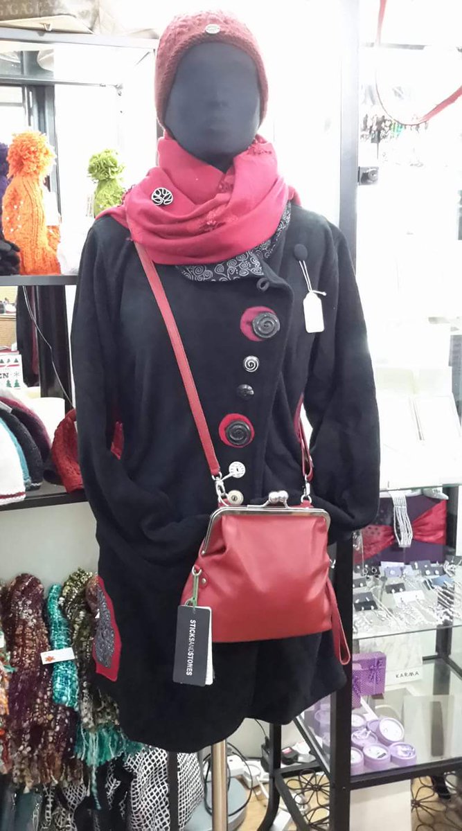 ES_Shop_Ryde's tweet photo. This new black and red soft coat from Namaste is sooo lush. Hand made buttons and applique in quirky colours plus coordinating collar. Team with a Peach pashmina and Black Yak hat for a stylish and warm winter. https://t.co/HQ0sAKzXRn