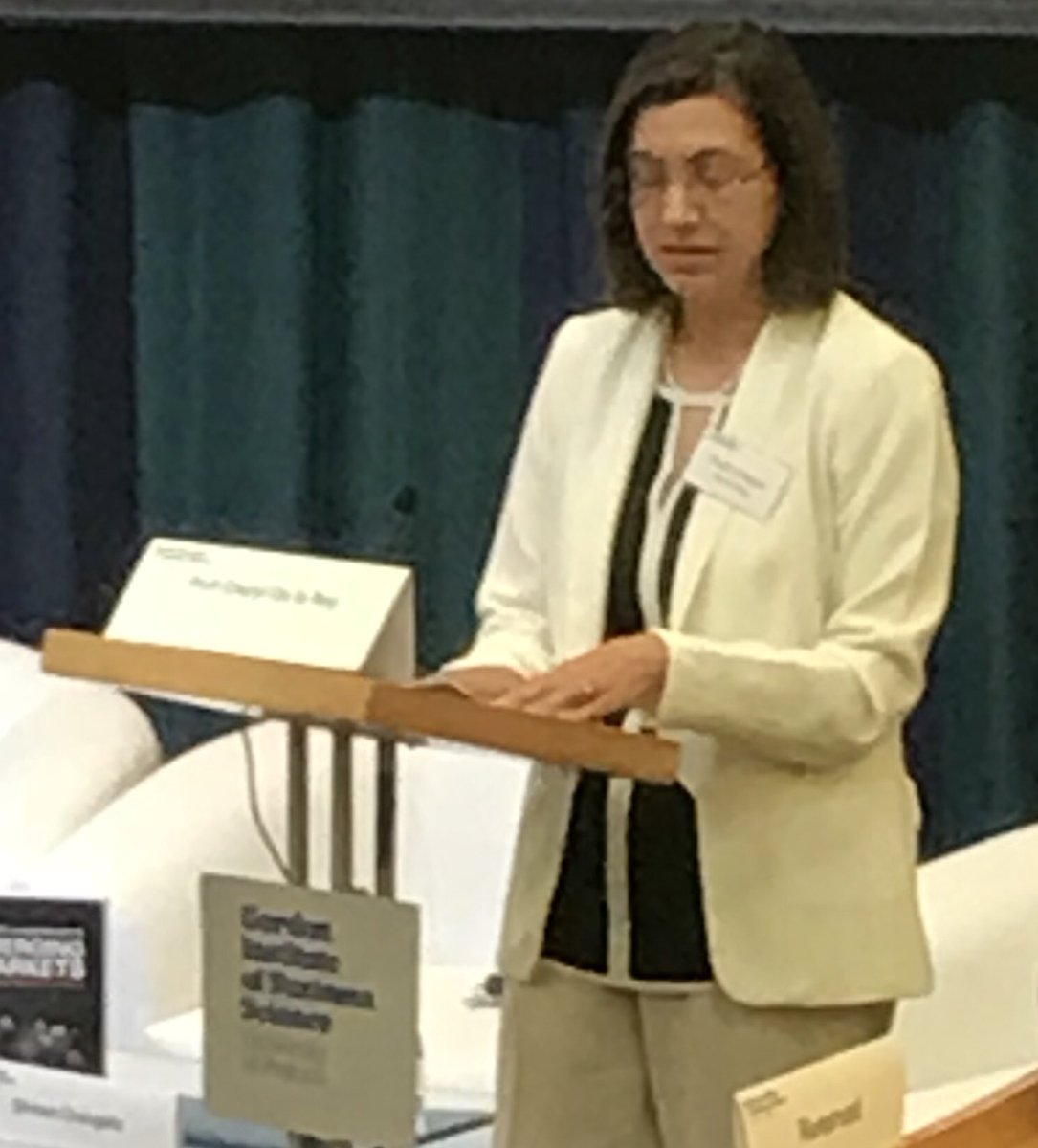 sue_swart's tweet photo. @GIBS_SA #WLEM Vice-Chancellor Prof Cheryl De la Rey keynote speaker with a great panel of leading South Africans including MEC Ms Barbara Creecey, Brand Pretorius, Ms Sindi Mabaso-Koyana. https://t.co/ea2wra77Bs