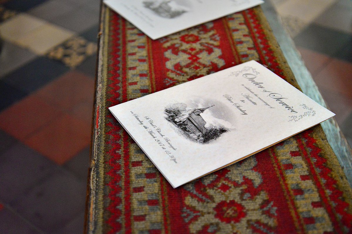 #orderofservice designed and handmade by Trish <a href="/cameowedding/">Cameo Creative Wedding Stationery | Trish Morgan</a> with a hand  drawn illustration of your church adorning the front, making it personal  to you. 
For more information email cameotrish@gmail.com 
Pic by @tcassidyphoto