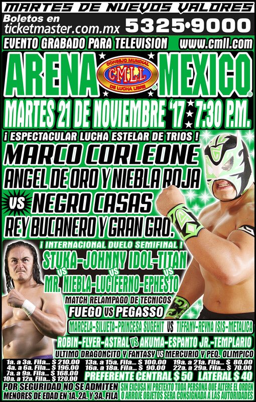 LuchaLibreYYa's tweet photo. ¡Este es el cartel del @CMLL_OFICIAL para este #MartesDeNuevosValores! ¡Nos vemos en la Arena México en punto de las 7:30 pm!

Transmisión en vivo: https://t.co/PTGy3snp4h https://t.co/o5G6iuopQ2