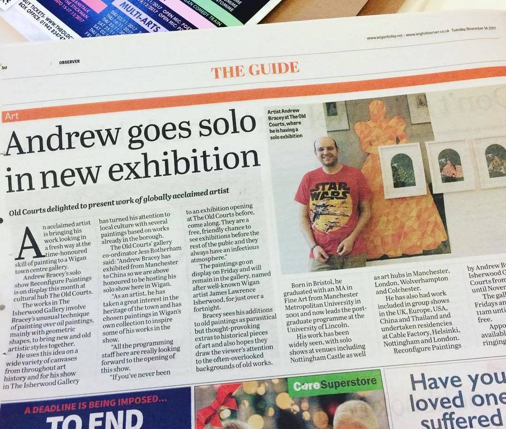 theoldcourts's tweet photo. Artist Andrew Bracey (@darthbracey) as featured in #WiganObserver. Come and see his show this week!
#art #exhibition #andrewbracey #documentartist #cvan #artist #painting #wigantoday #events #whatson https://t.co/pxZiOeoby3 https://t.co/qErok5paOl
